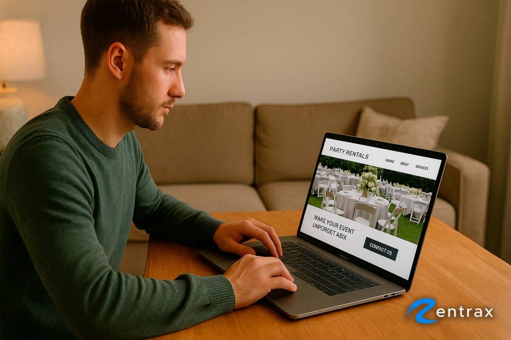 Building a website and online presence for a party rental business