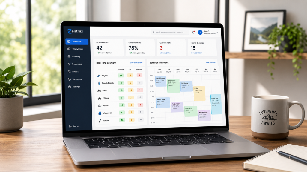 Rentrax Dashboard in Home Office Context