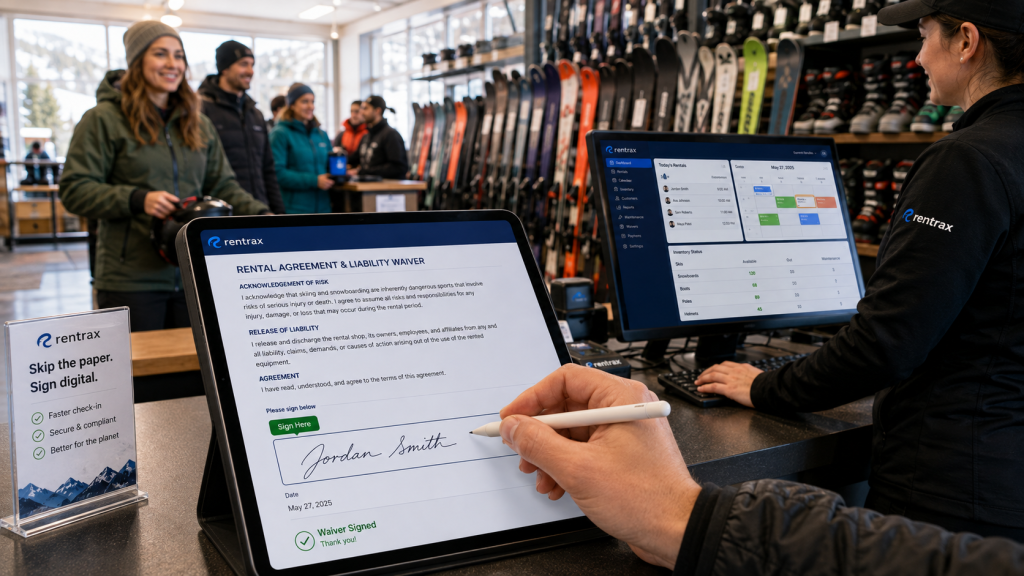 digital waivers rental software e-signature