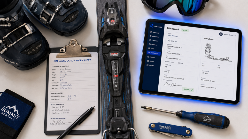 ski binding DIN setting adjustment technician